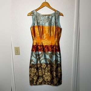 Oscar De La Renta Sleveless Floral Cocktail Dress